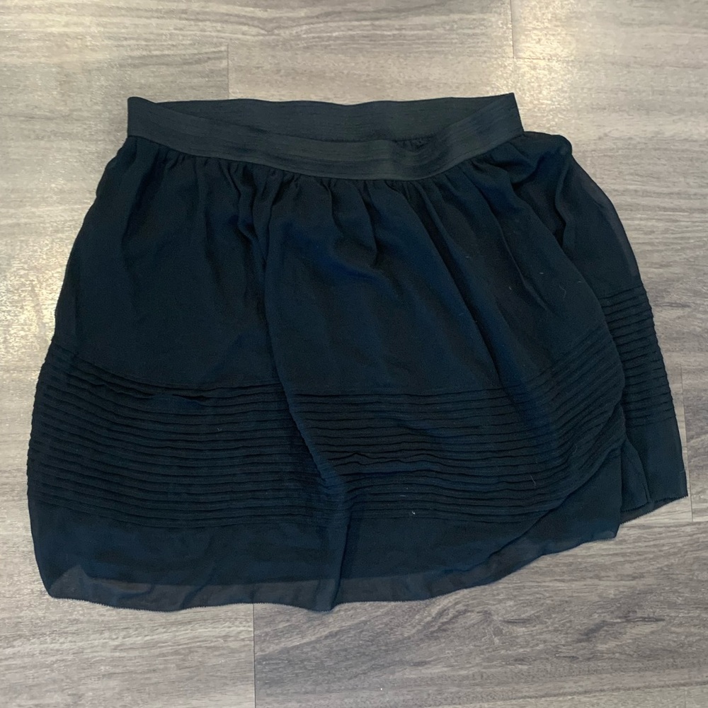 Ann Taylor Black Chiffon Stretch Skirt